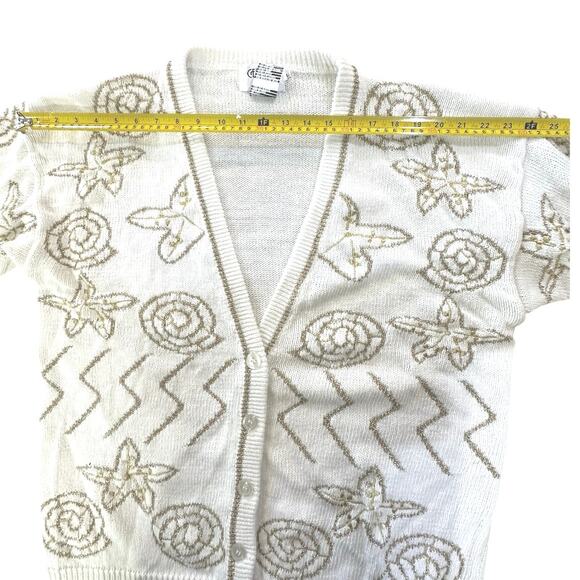 Cervelle Cardigan Sweater Women’s Large Abstract Geometric Embroidery VTG 90s - Picture 12 of 14